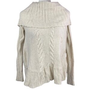Smartwool Merino Off Shoulder Sweater S Cable knit cream beige chunky